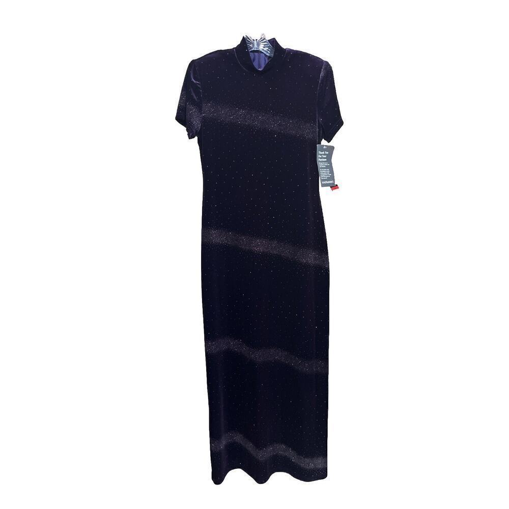 Vintage 90s Y2K Jessica Howard Purple Velvet Maxi Dress 8 Fairy Witchy Party